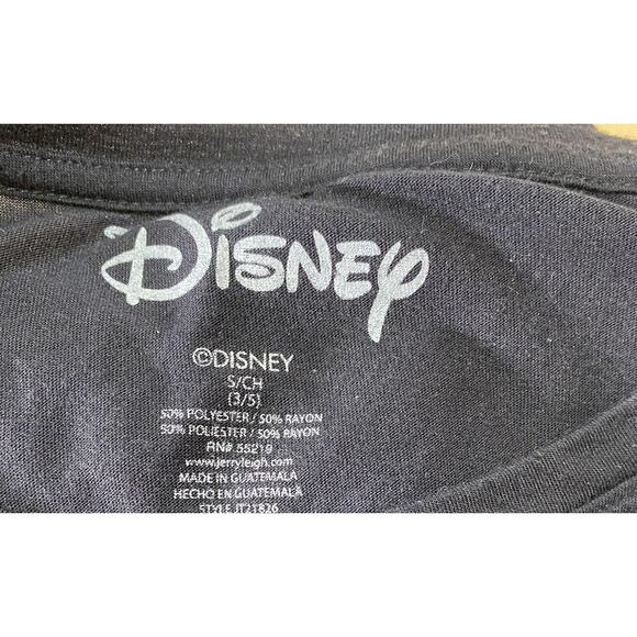 Disney Minnie Womens Small Soft Stretch Black Shirt Red Bow White Polka Dots - Picture 3 of 7